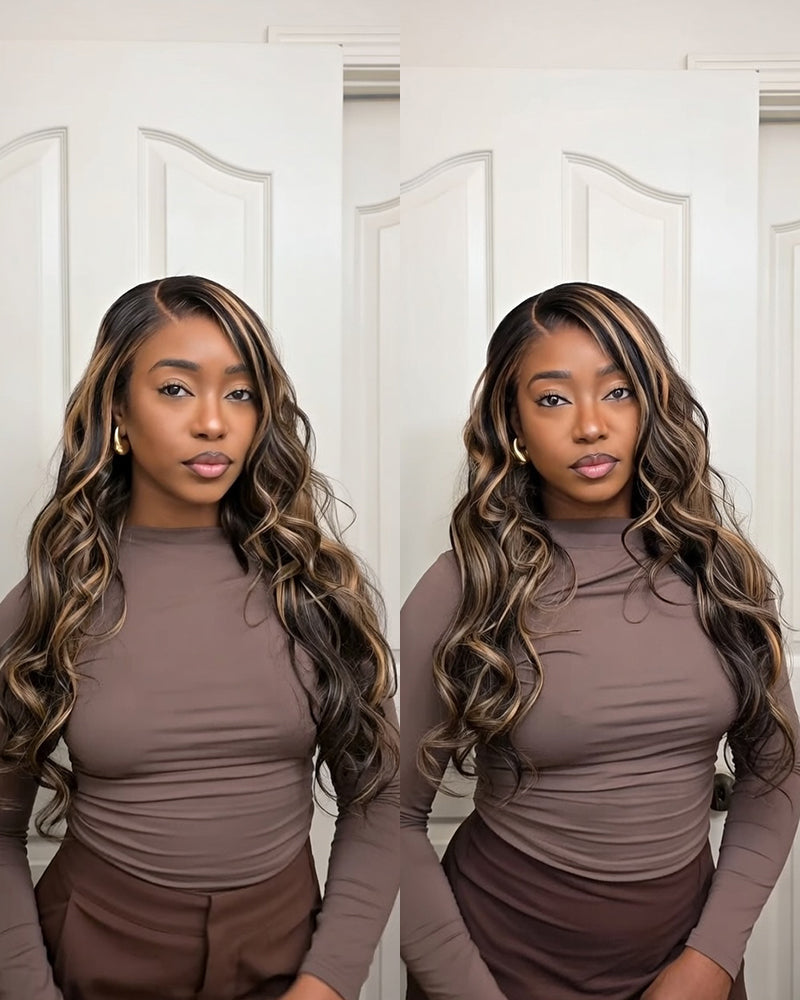 Arabella 13x6 Three-Go™ Balayage Highlight Glueless Wig Body Wave With Drawstring 100% Human Hair Wig