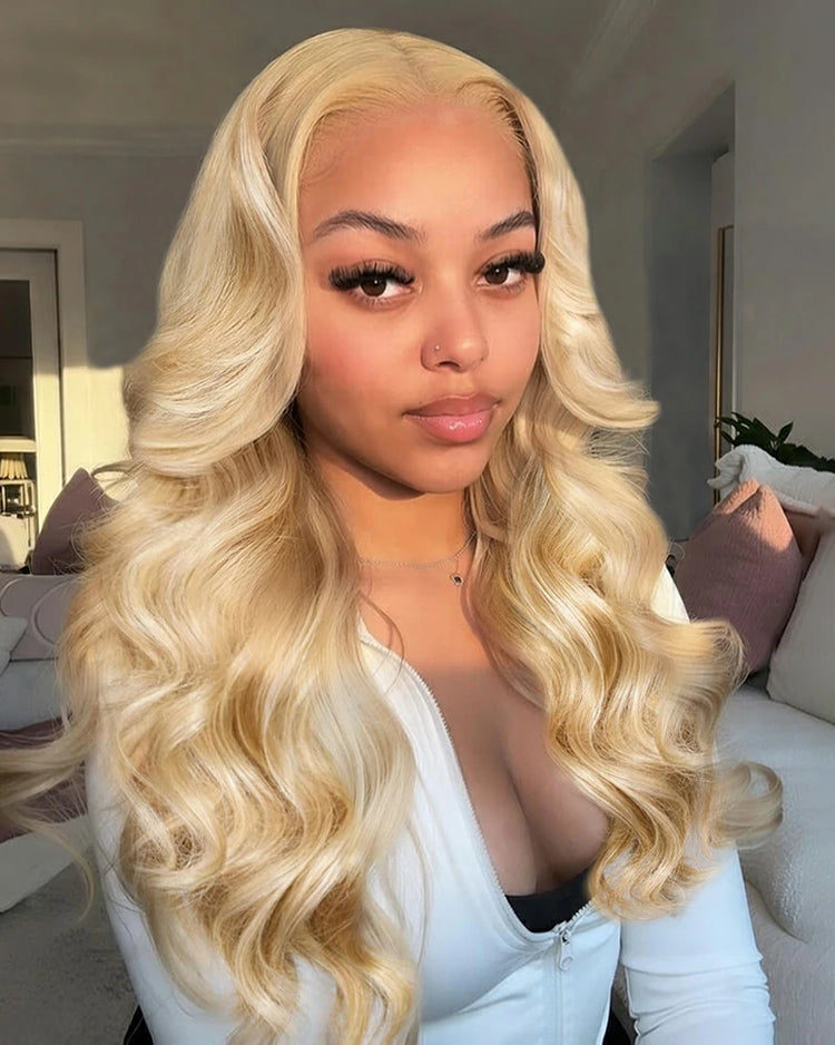 Arabella 13x6 Three-Go™ Blonde Khaki Highlight Glueless Loose Body Wave With Drawstring 100% Human Hair Wig