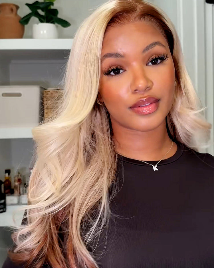 Arabella 13x6 Three-Go™ Blonde and Brown Ombre Glueless Wig Loose Body Wave With Drawstring