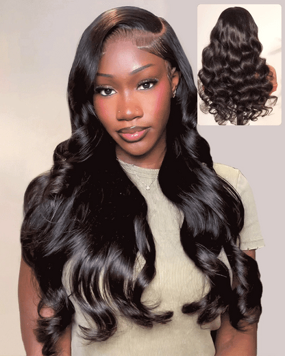 $199 = 2 WIGS | 18inch 13x6 Three-Go™ Glueless Body Wave Plus 12inch 6x5 Glueless Pre-cut Lace Loose Wave Bob Wig