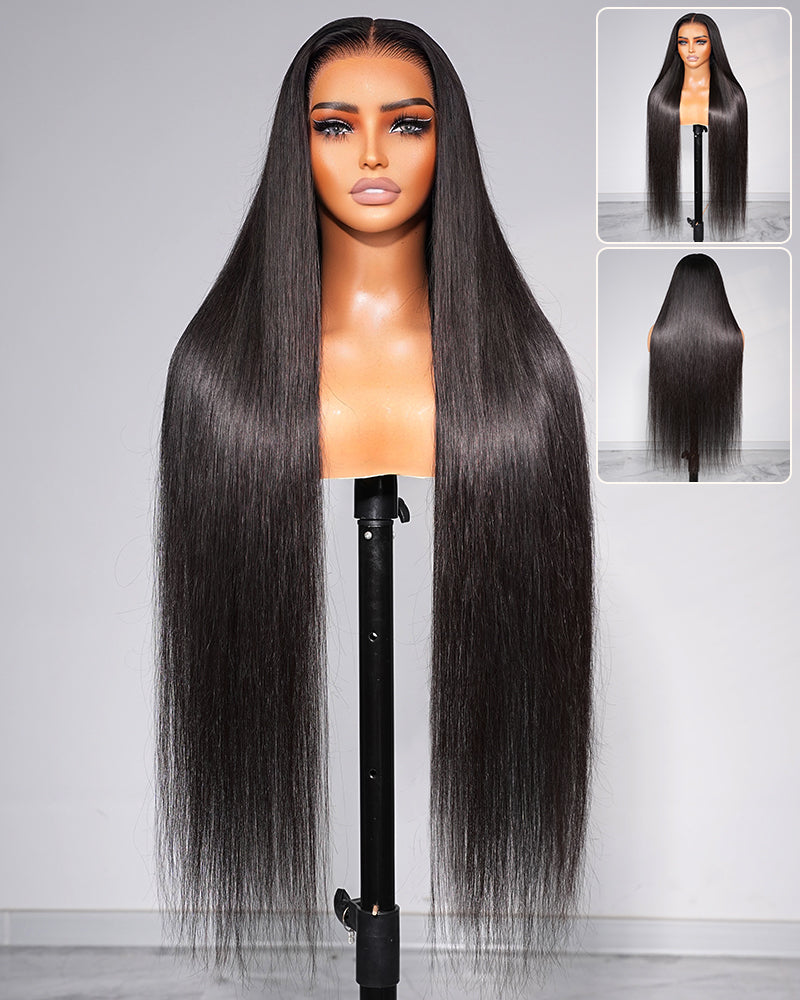 Arabella 13x6 Three-Go™ Glueless Wig 36Inch Super Long Silky Straight With Drawstring Natural Black 100% Human Hair Wig