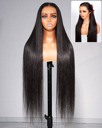 Arabella 13x6 Three-Go™ Glueless Wig 36Inch Super Long Silky Straight With Drawstring Natural Black 100% Human Hair Wig