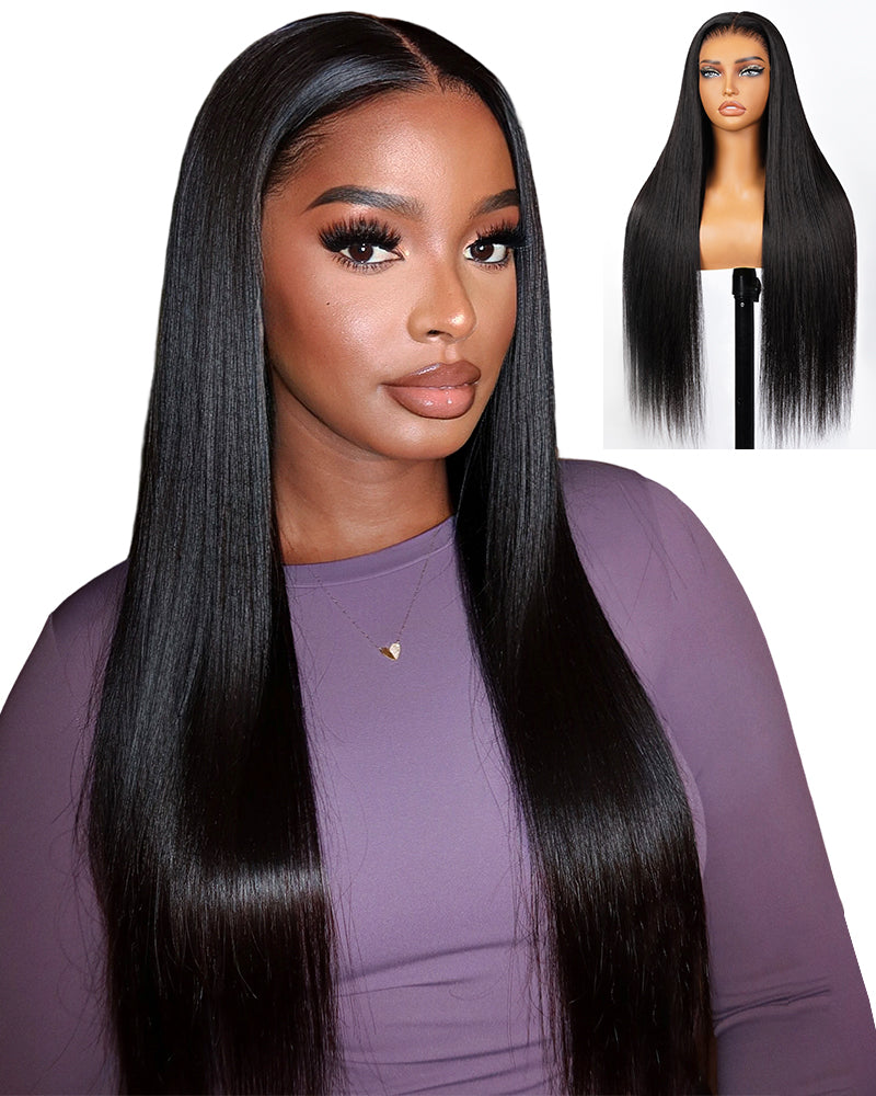 Arabella 13x6 Three-Go™ Glueless Wig Silky Straight With Drawstring Natural Black 100% Human Hair Wig