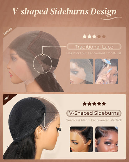 Pure-Luxe™ Dark Brown Colored Water Wave Pre-Cut 13x6 Lace Ultra-Dense Glueless Human Hair Wig