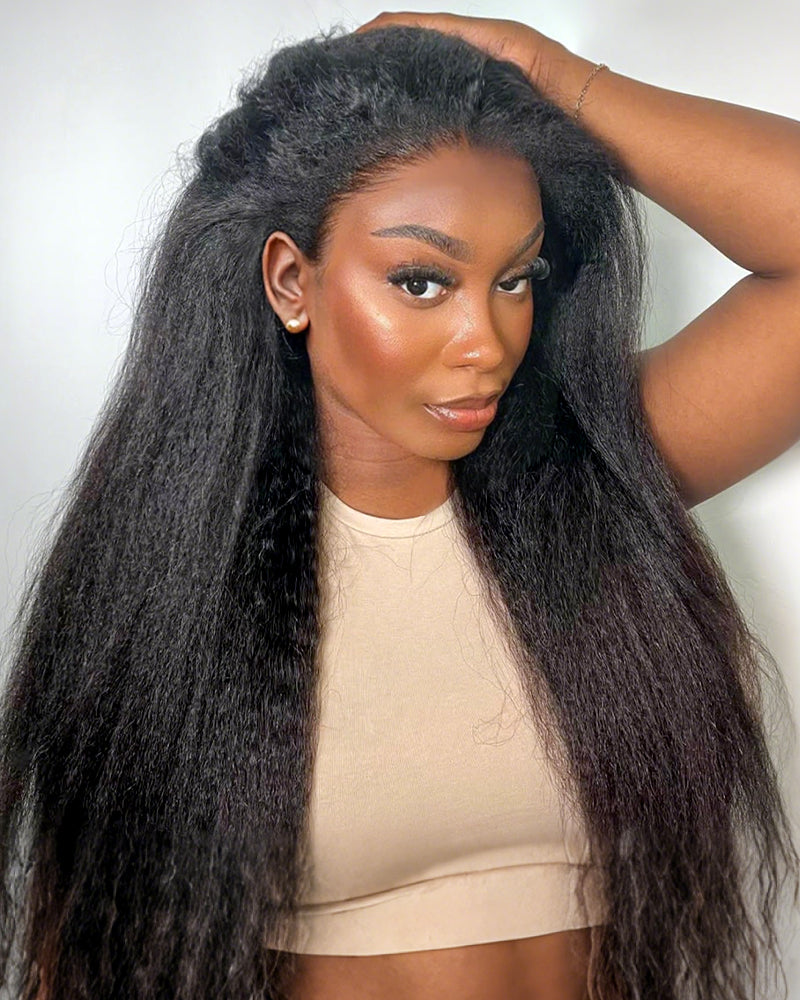 Arabella 13x6 Three-Go™ Glueless Wig Yaki Straight Natural Black With Drawstring