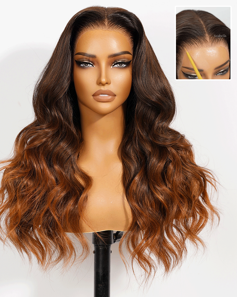 Arabella 13x6 Three-Go™ Balayage Caramel Ombre Glueless Wig Loose Body Wave With Drawstring 100% Human Hair Wig