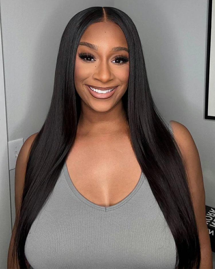 【$299 = 2 WIGS】Arabella 6x5 Invisible Knots Glueless Wig Silky Straight Wig Pre-cut Lace Natural Black Beginner Friendly