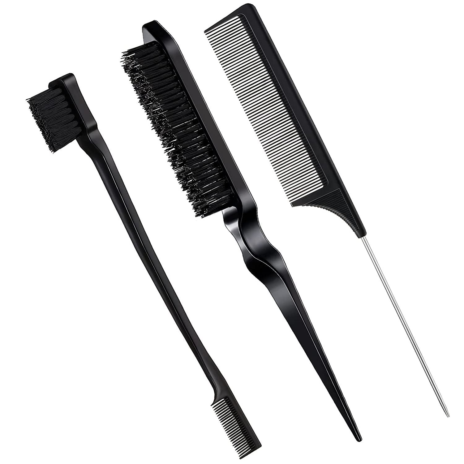 3pcs/set Hair Styling Hairdressing Black Plastic Brush Combs Modelling Tools