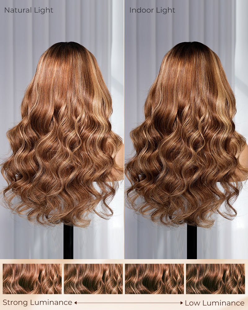 Arabella 13x6 Three-Go™ Ombre Highlight Honey Blonde Glueless Wig Body Wave With Drawstring 100% Human Hair Wig