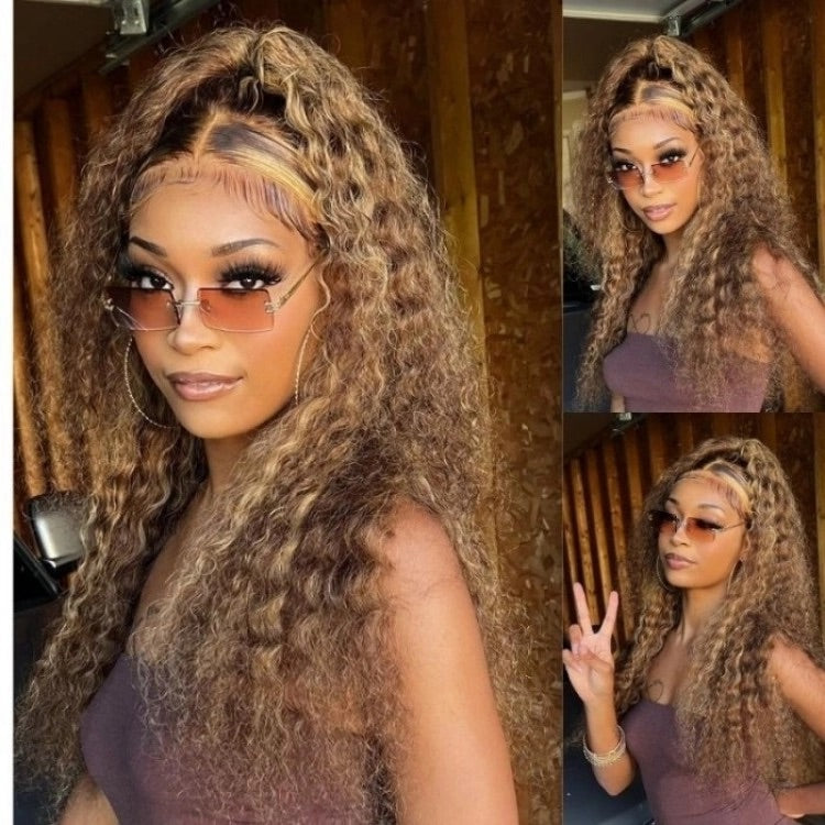Piano Color Water Wave 13x4 HD Lace Frontal Wig Long Length 