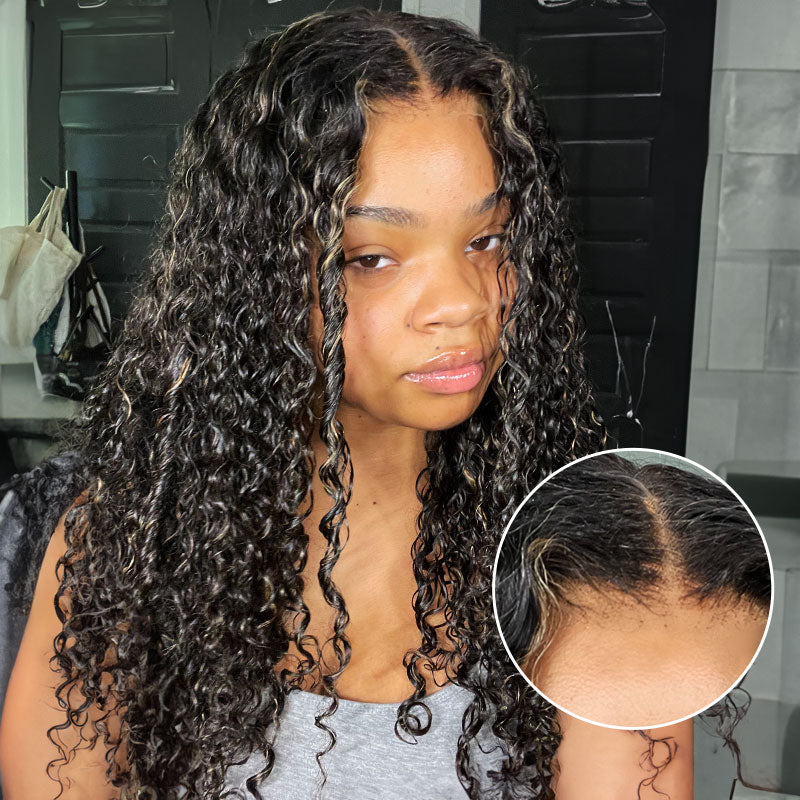 13x4 Pre-Cut Lace Front Bleached Knots Highlights 
