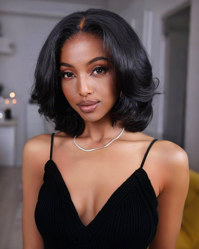 $199 = 2 WIGS | 18inch 13x6 Three-Go™ Glueless Body Wave Plus 12inch 6x5 Glueless Pre-cut Lace Loose Wave Bob Wig