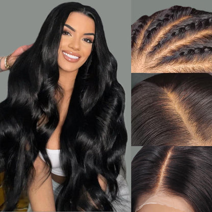 000 13x4 Lace Loose Body Wave Easy-Wear Natural Hairline Upgrade HD Lace Bleached Knots Natural Black Human Hair Wig Beginner-Friendly