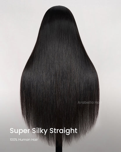 3 In 1 Half Wig | Silky Straight Natural Black Half Wig Beginner-Friendly Human Hair Wigs