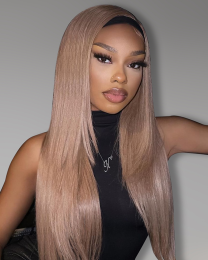 Ash Honey Blonde Color Blowout Wavy 13x4/6x5 Pre-Cut Lace Glueless Human Hair Wig with C-Part Design
