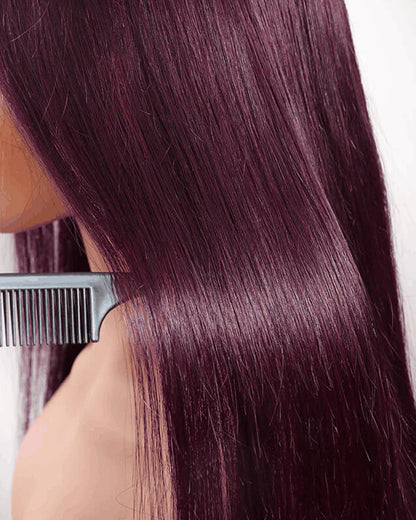 Dark Purple Plum Color Body Wave 13x4/5x6 Lace Frontal Human Hair Wigs