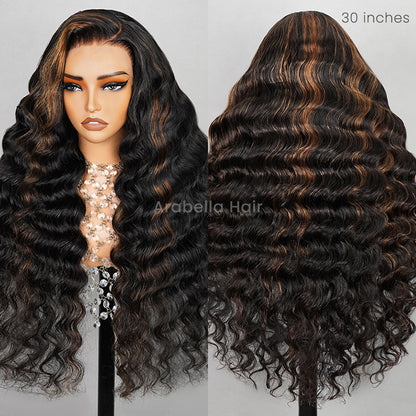 Loose Wave Highlighted Color 13x4 Lace Frontal Human Hair Wig