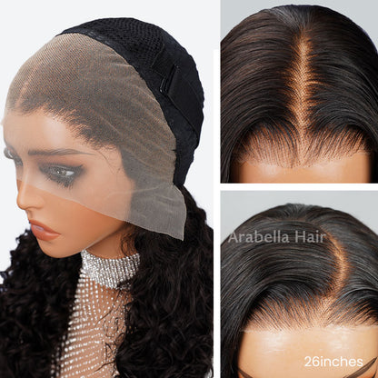 HD Lace Double Drawn Loose Wave 13x4 Lace Frontal Natural Black Human Hair Wig Free Part