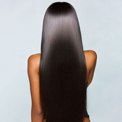 {ARABELLA LUXURY} 6x5 Pre-Cut Glueless Lace 36 Inches Long Length Easy-Wear Straight Natural Black Human Hair Wig