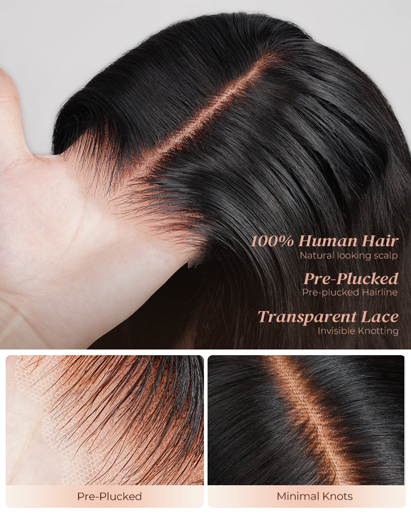 Loose Wave Natural Black 13x4/6x5 Lace Front Human Hair Wig with Breathable Cap Free Parting