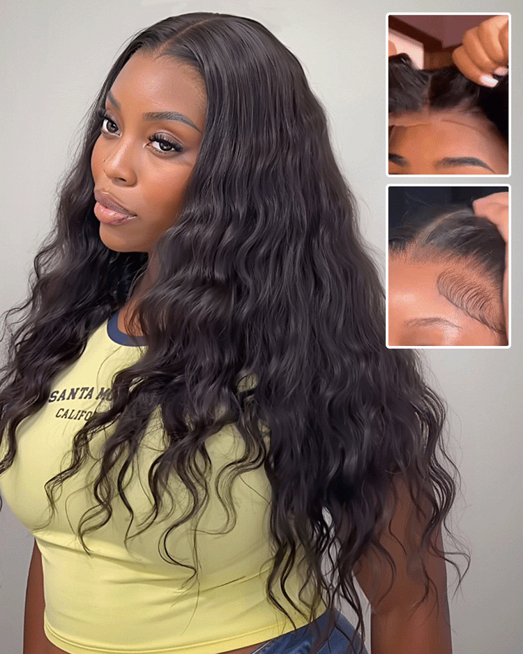 Arabella 13x6 Three-Go™ Glueless Wig Loose Deep Wave With Drawstring Natural Black 100% Human Hair Wig