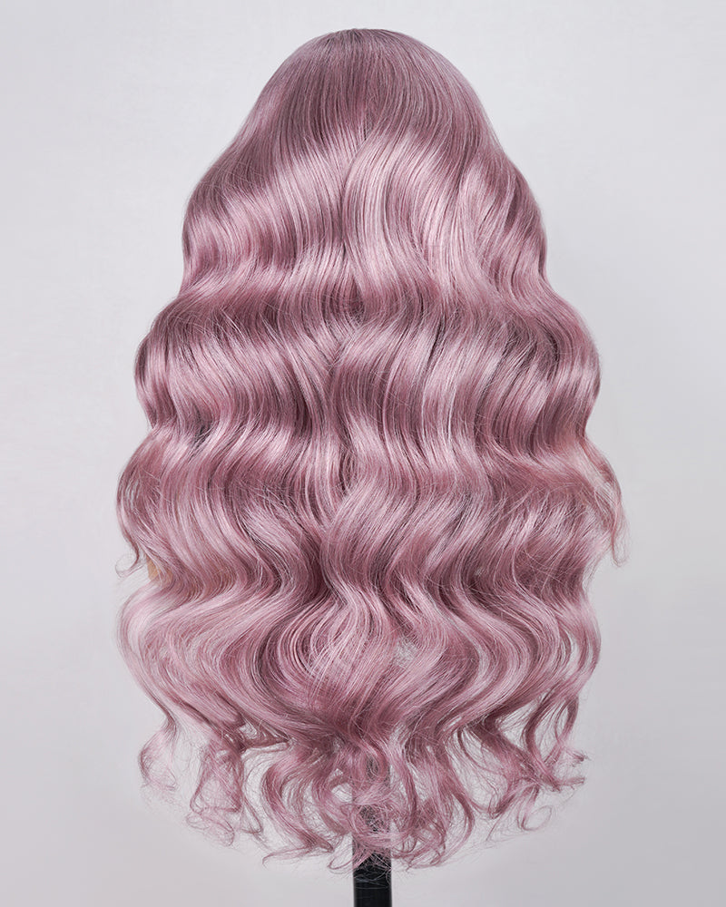 Arabella 13x6 Lace Ash Purple Wavy Wigs Back