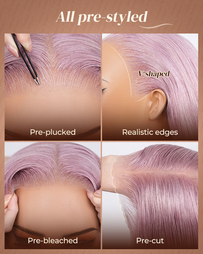 Arabella 13x6 Lace Ash Purple Wavy Wigs Details
