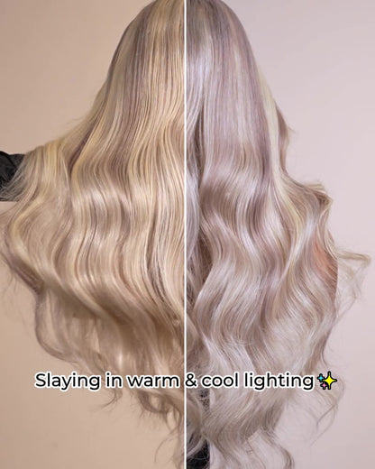 Pure-Luxe™ Blonde Highlights Light Color P10/613 Blowout In Wavy Pre-Cut 13x6 Lace Ultra-Dense Glueless Human Hair Wig