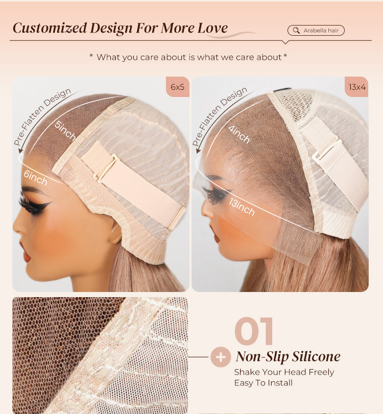 6x5 Lace And 13x4 Lace Cap of Ash Honey Blonde Wigs