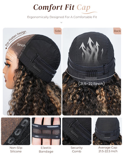 Arabella Balayage Jerry Curly Wig Cap
