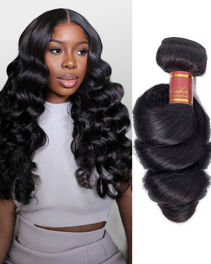 {12A 1Pc} Loose Wave Unprocessed Virgin Brazilian 1 Piece 12A Grade Hair Bundle Human Hair Extensions