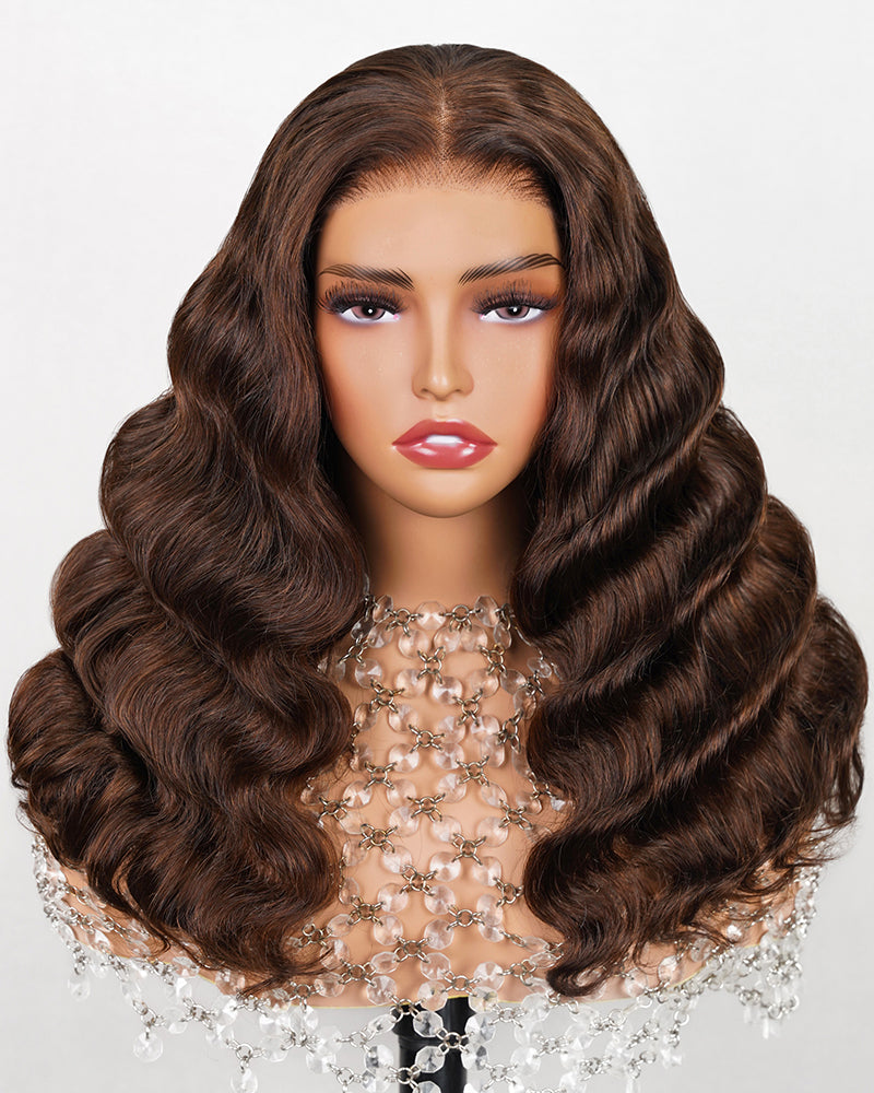 Arabella Hair Arabella 6x5 invisible knots Glueless Chocolate Brown Wig Natural Loose Deep Wave Wig Pre-cut Lace Beginner Friendly