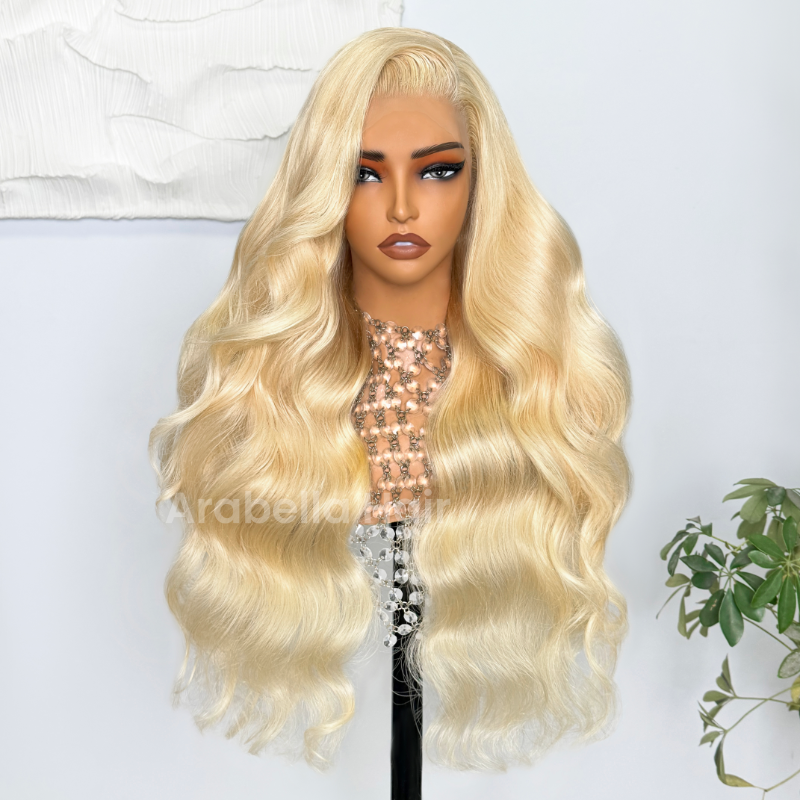 Arabella 613 Blonde 13x4 Lace Glueless Body Wave Free Part Long Wig Easily Redyed 100% Virgin Human Hair