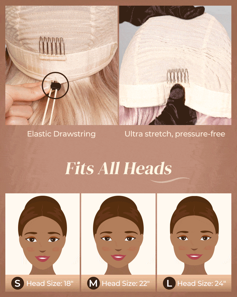 Pure-Luxe™ Blonde Highlights Light Color P10/613 Straight Pre-Cut 13x6 Lace 250% Ultra-Dense Glueless Human Hair Wig