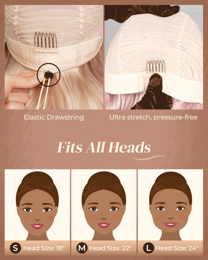 Pure-Luxe™ Blonde Highlights Light Color P10/613 Straight Pre-Cut 13x6 Lace 250% Ultra-Dense Glueless Human Hair Wig