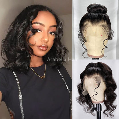 360 Full Lace Frontal Body Wave Wig - Free Part Human Hair Wig with Baby Hair Natural Black