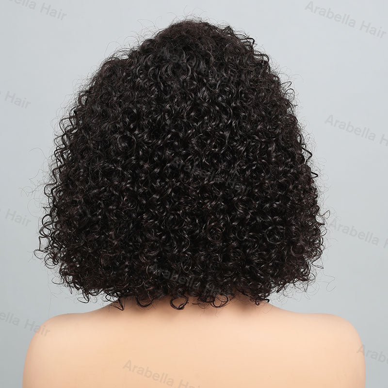 Glueless 13x4 Lace Front Jerry Curly Bob Wig Wear Go Upgrade Hd Lace Natural Black Human Hair Wig Beginner Friendly