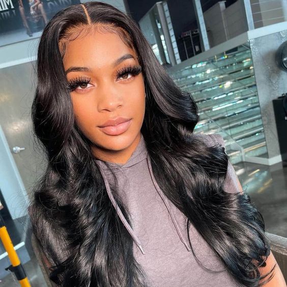 18&quot; 5x5 Glueless Lace Body Wave Wig Natural Black Human Hair Wigs