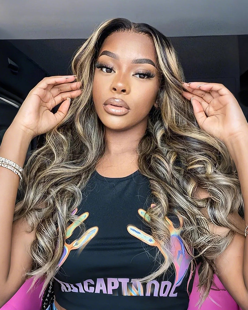 【Bogo Sale】Balayage Highlight Colored Body Wave 5x5 Glueless Lace Human Hair Wigs