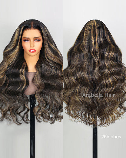 【Bogo Sale】Balayage Highlight Colored Straight 13x4 Lace Front Human Hair Wig