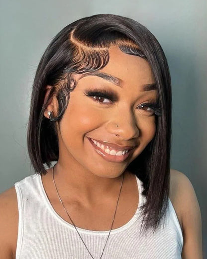 【Bogo Sale】Silky Straight Natural Black 13x4/6x5 Pre-Cut Lace Front Human Hair Wig
