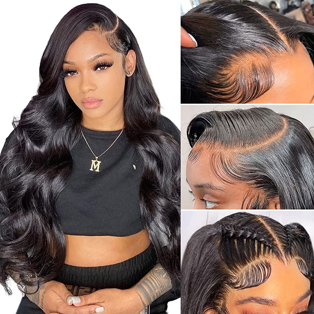 HD Lace 15A Top Hair Grade 4x4/5x5 Lace Closure Wig Natural Black Color Human Hair Wig BodyWave Style