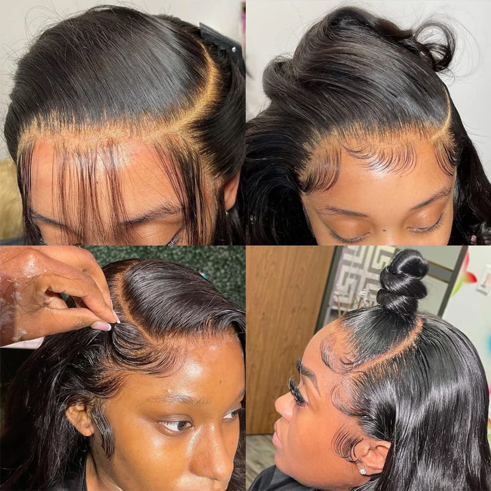 24&quot; Wear&amp;Go Upgraded 6x5 Pre-Cut Lace Closure Body Wave Natural Black Human Hair Wig