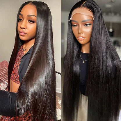 HD Lace 15A Double Drawn Mink Hair 4x4/5x5 Lace Frontal Straight Human Hair Wigs 210% Density