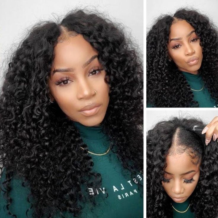 Deep Curly V Part Wig Beginner Friendly Natural Scalp Curly Human Hair Without Leave Out Upgrade U part Wig Glueless 0 Skill Needed