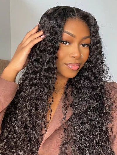 【Bogo Sale】Deep Curly Natural Black 13x4 Frontal Lace Human Hair Wig