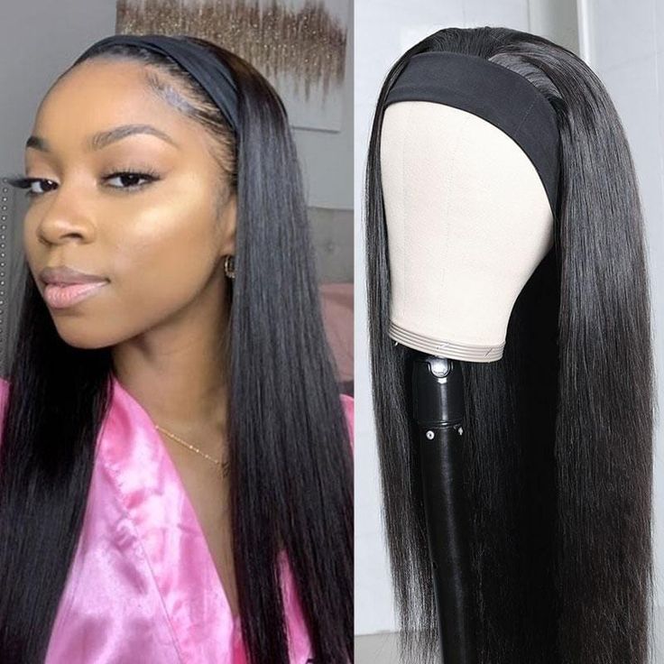 【Bogo Sale】Headband Natural Black Straight Easy Wear Glueless Wig for Beginners Human Hair Wig