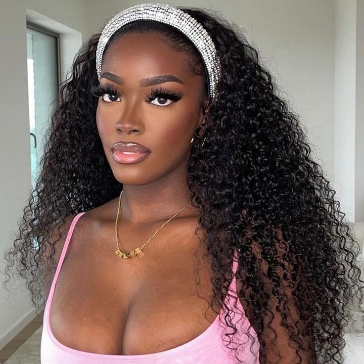 Headband Wig Human Hair Glueless Natural Wig With Head Band Full Machine Made Wig