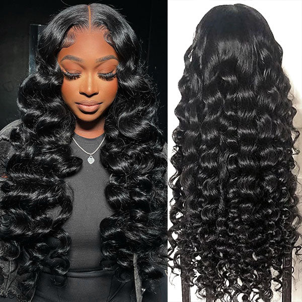 Loose Wave Pre-Cut Glueless 6x5 Lace Closure Wig Human Hair Pre-Bleached Knots Beginner-Friendly Natural Hairline