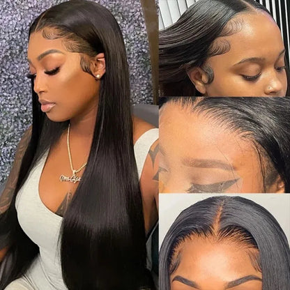 HD Lace 15A Double Drawn Mink Hair 4x4/5x5 Lace Frontal Straight Human Hair Wigs 210% Density
